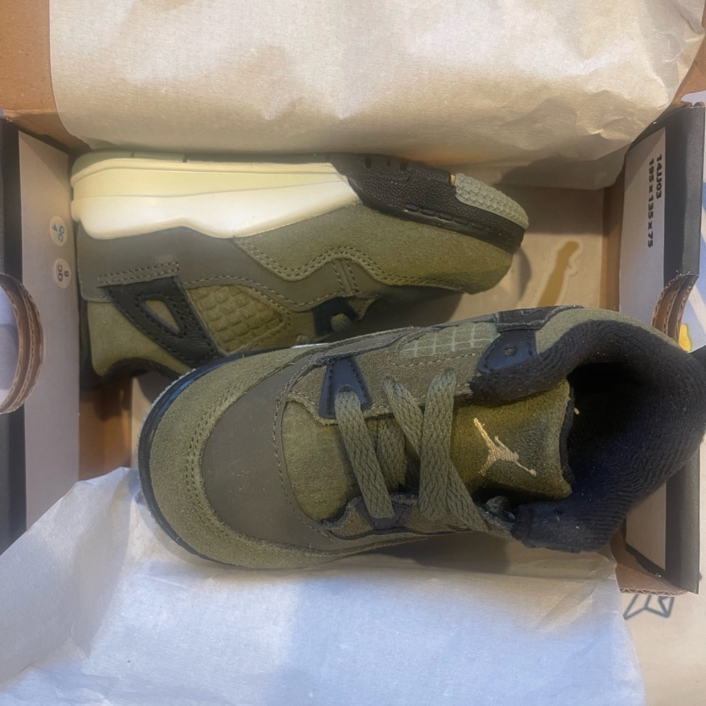 Brand new Kids Olive Green  Jordan Sneakers